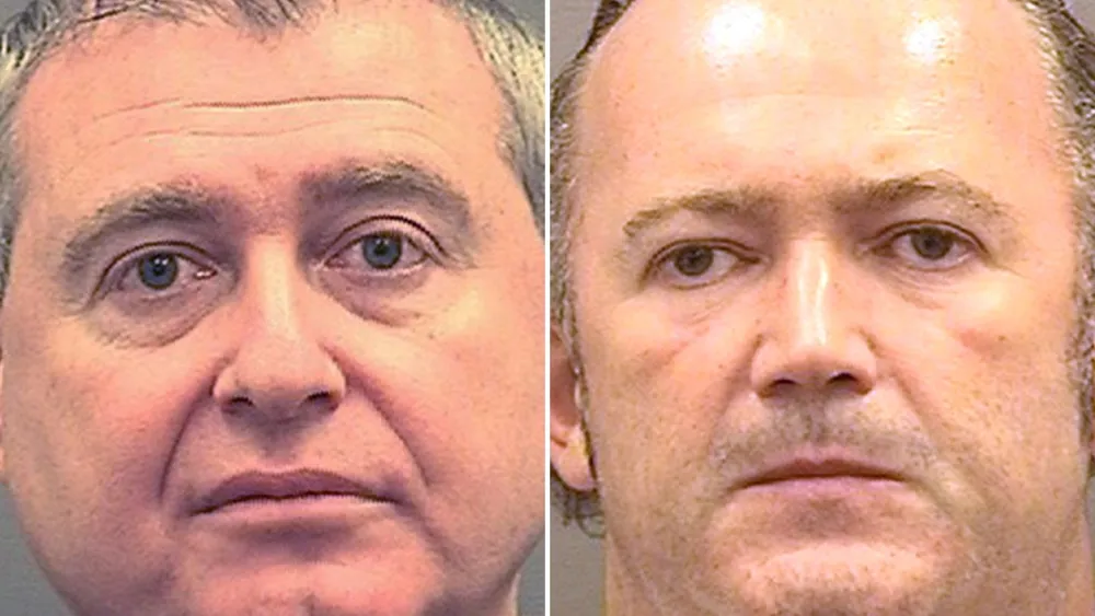 Lev Parnas, left, and Igor Fruman were arrested at Dulles International Airport outside Washington, D.C., on Oct. 9. Credit: Alexandria Sheriff's Office.