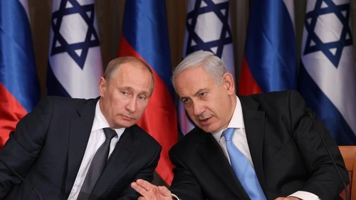 Israeli Prime Minister Benjamin Netanyahu holds a joint press conference with Russian President Vladimir Putin at Netanyahu's residence in Jerusalem on June 25, 2012. Credit: Marc Israel Sellem/POOL/Flash90.