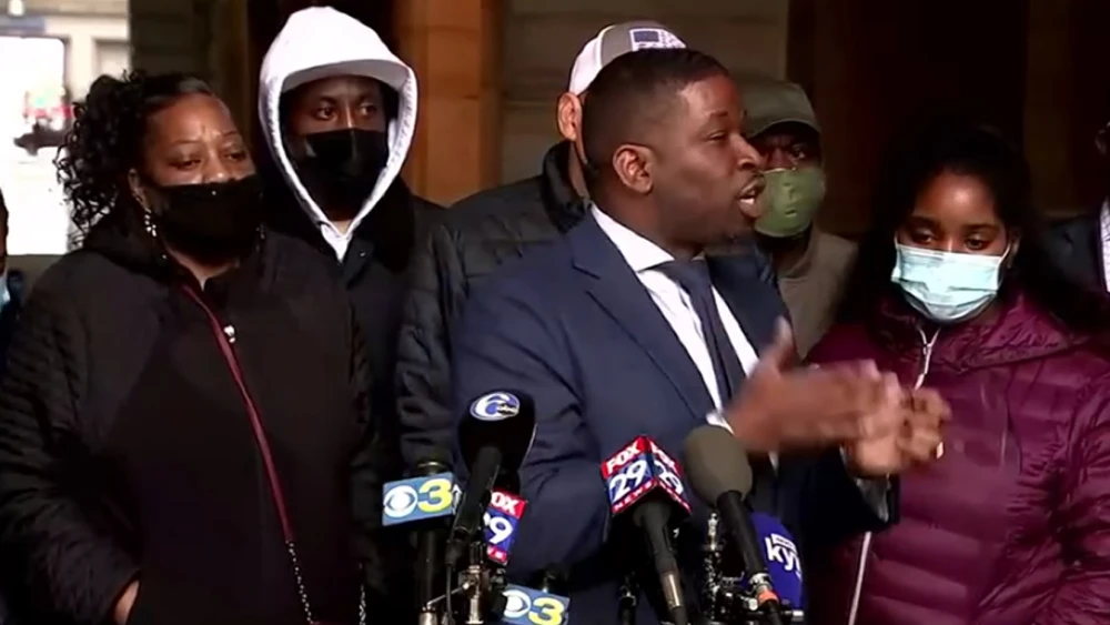 A lawyer for the family of Walter Wallace, Jr. speaks to reporters. Source: Screenshot.
