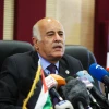 Head of the Palestinian Football Association Jibril Rajoub speaks during a press conference in Ramallah on June 6, 2018. Photo by Flash90.