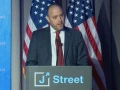 The PLO's envoy to Britain Husam Zomlot, then ambassador to the U.S., speaks at J Street's national conference in Washington, April 16, 2018. Source: Screenshot.