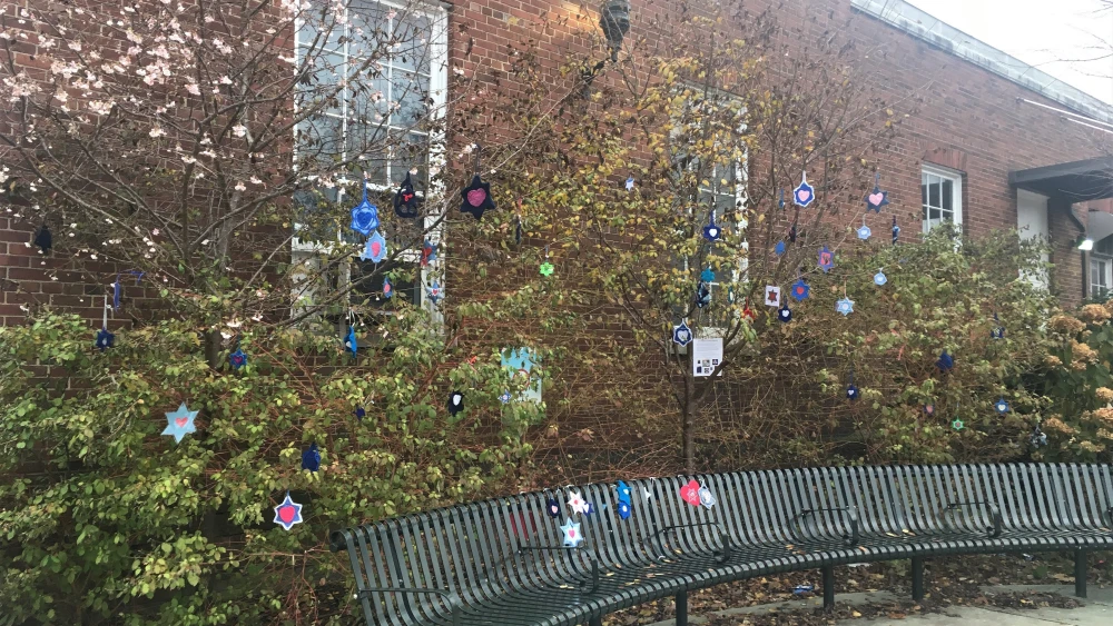 Stars of David at Tree of Life Synagogue in Pittsburgh