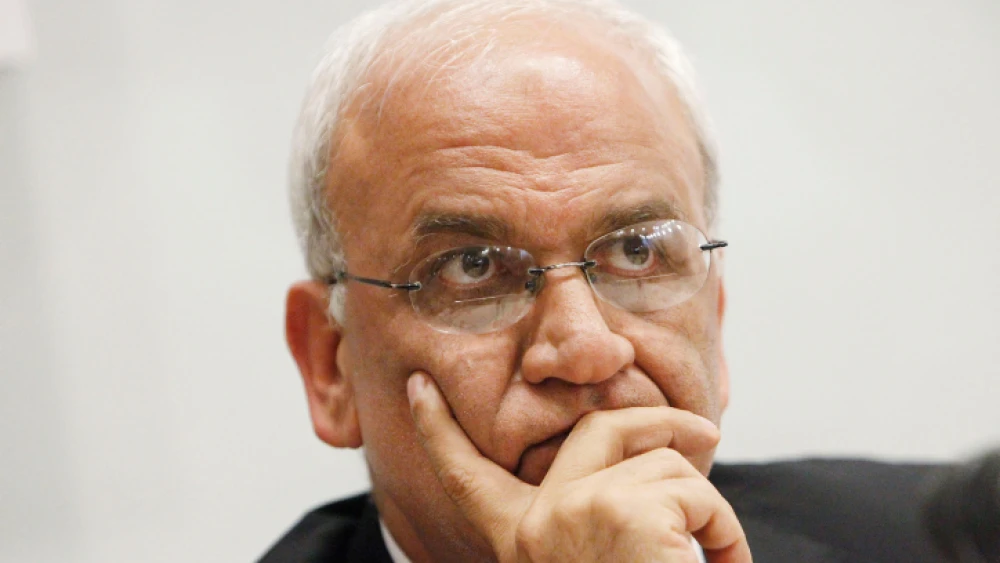 Chief Palestinian negotiator Saeb Erekat at a press conference at the Notre Dame Hotel in Jerusalem, on June 25, 2013. Photo by Miriam Alster/Flash90.
