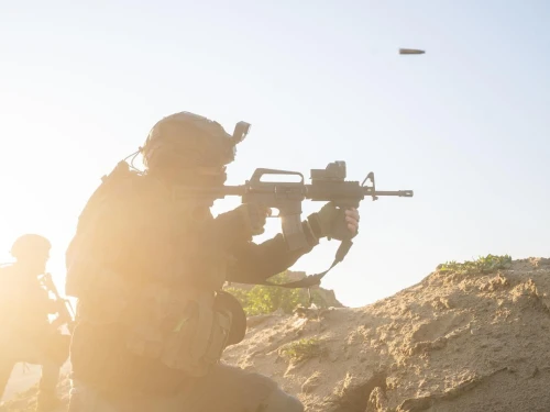 An Israeli soldier during military activity in the Rafah area of southern Gaza on March 23, 2025. Credit: IDF.