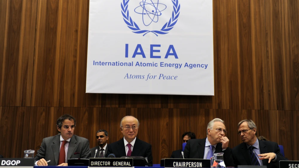 IAEA Director General Rafael Grossi (left) at a meeting of the International Atomic Energy Agency Board of Governors in Vienna on Nov. 17, 2011. Photo by Dean Calma/IAEA.