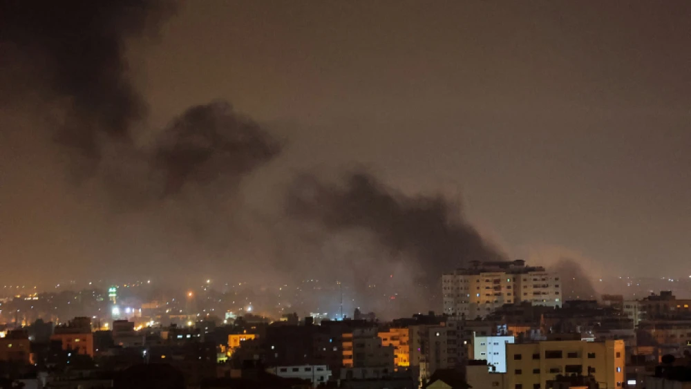 The Israel Defense Forces targets Hamas military assets in the Gaza Strip after Palestinian terrorists fire a rocket at the Jewish state, Feb. 2, 2023. Photo by Attia Muhammed/Flash90.