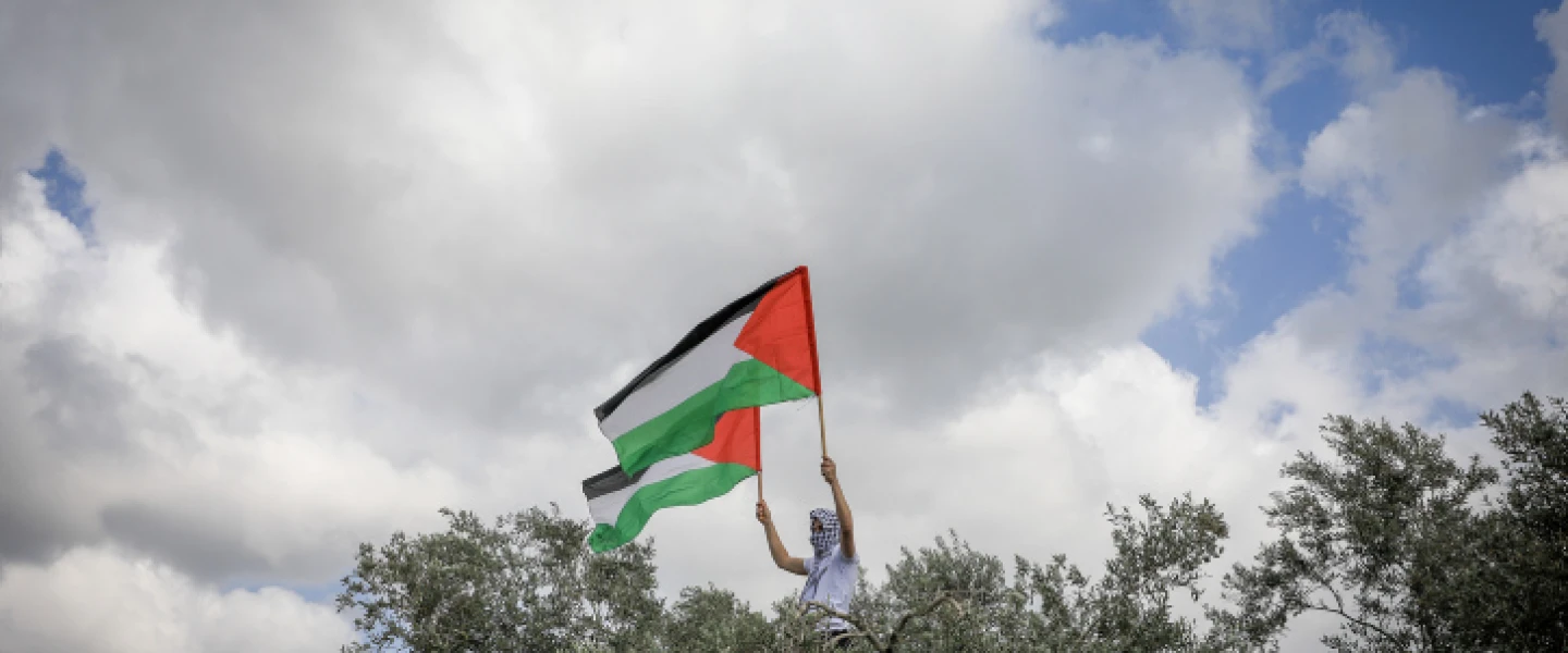 Israeli Arabs and left-wing activists take part in a rally marking the 74th anniversary of "nakba," the term used to mark the events leading to Israel's founding in 1948, near Sakhnin in northern Israel on April 5, 2022. Photo by Jamal Awad/Flash90.