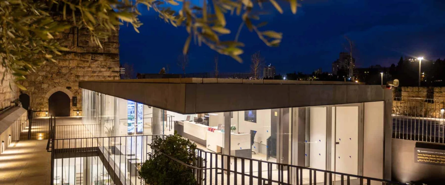 The Angelina Drahi Entrance Pavilion at the Tower of David Museum in Jerusalem's Old City. Photo by Dor Pazuelo.