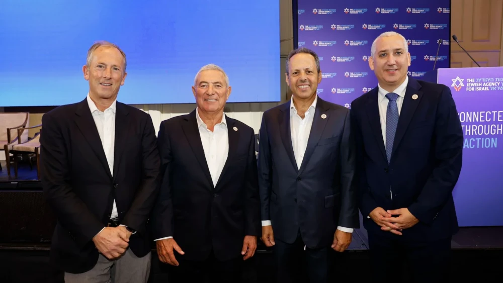 J. David Heller, Doron Almog, Mark Wilf and Yehuda Setton at The Jewish Agency’s board of governors gathering in Jerusalem