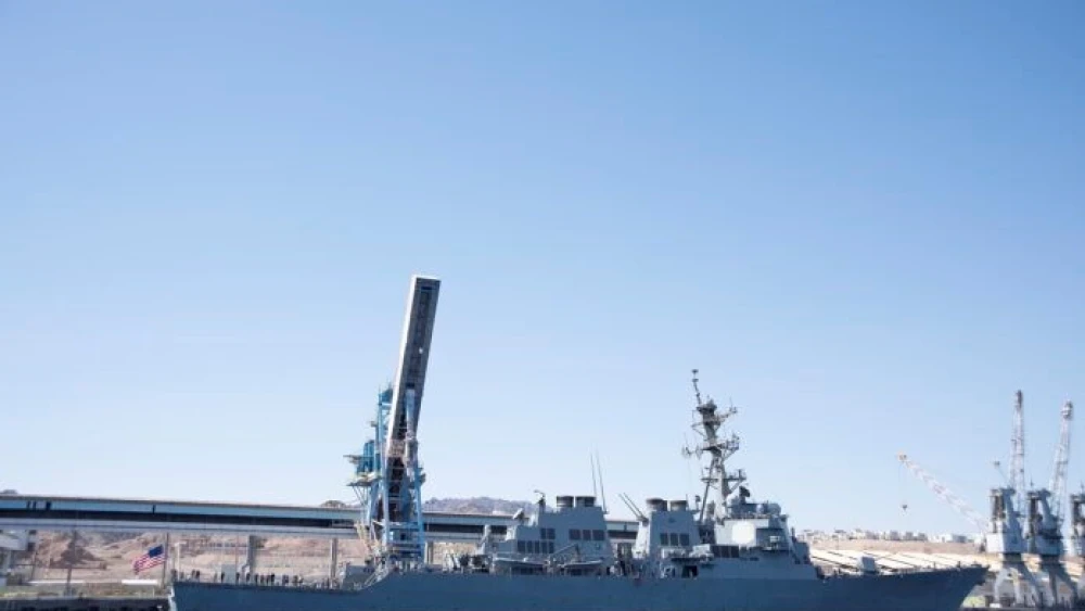 The guided-missile destroyer USS Cole sits pier-side in Eilat, Israel on March 27, 2022 at the start of Intrinsic Defender, a bilateral exercise between U.S. and Israeli naval forces. Source: U.S. Navy