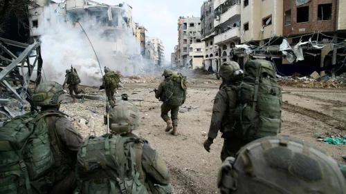 Israeli troops operating in the Hamas-ruled Gaza Strip, Dec. 18, 2023. Credit: IDF.