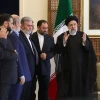 Iranian President Ebrahim Raisi (right) meets with Palestinian terrorist leaders in Damascus, May 4, 2023. Source: Twitter.