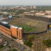 Aerial photo of the University of Michigan campus and football stadium. Credit: University of Michigan.