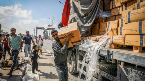 Rafah Border Crossing Trucks