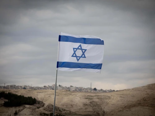An Israeli flag in the E1 area of Ma'ale Adummim in Judea, Jan. 2, 2017. Photo by Yonatan Sindel/Flash90.