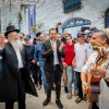 Tzfat's Mayor Shuki Ohana and Chief Rabbi Shmuel Eliyahu dance during the opening of the Lag B'Omer celebrations in the Galilee city, May 8, 2023. Photo by Gershon Elinson/Flash90.