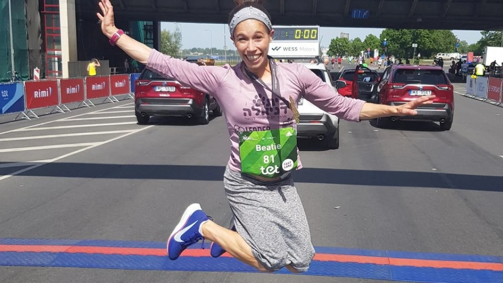 Beatie Deutsch at the June 2019 Riga Half-Marathon. Photo by Amit Ne’eman.