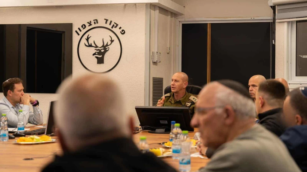 Israel Defense Forces Northern Command head Maj. Gen. Rafi Milo meets community leaders in northern Israel, March 3, 2026. Credit: IDF Spokesperson's Unit.