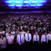 An audience of 3,100 stood for a filmed Declaration of Unity at the OneFamily Memorial Day for the Fallen Soldiers and Victims of Terrorism (Yom Hazikaron) event. Photo by Meir Pavlovsky/OneFamily.
