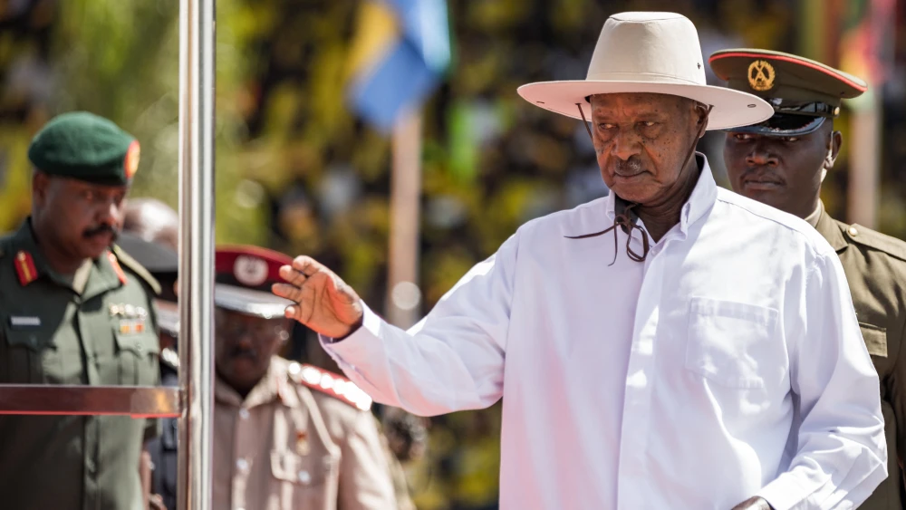 Uganda's President Yoweri Museveni arrives for his inauguration ceremony as the newly elected president at Kololo Ceremonial grounds in Kampala on May 12, 2026. (Photo by BADRU KATUMBA/AFP via Getty Images)