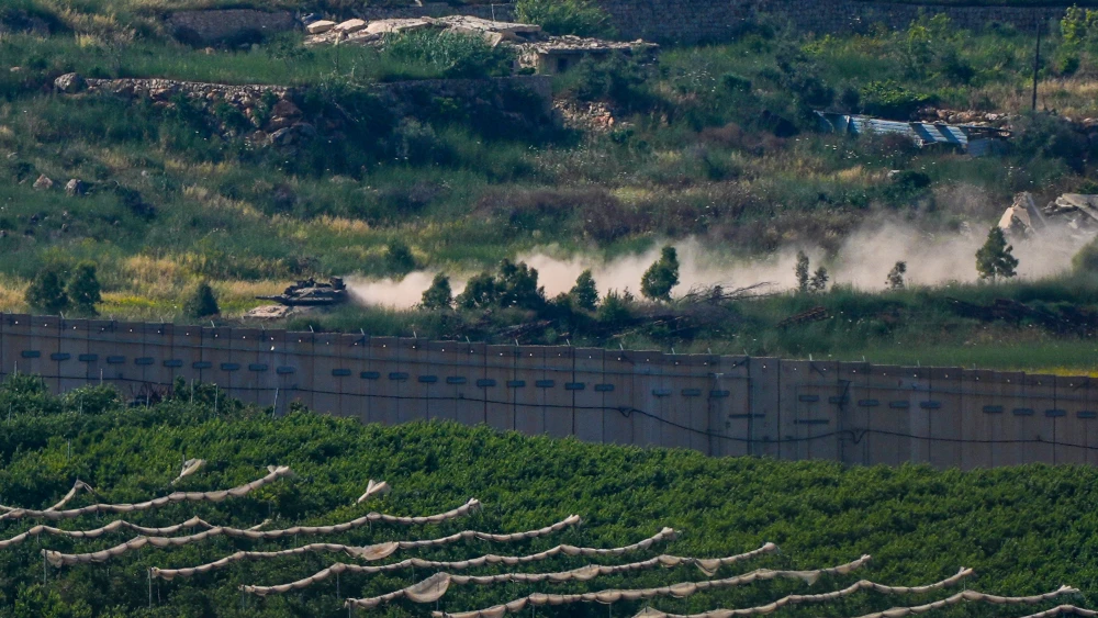 Israeli soldiers inside Southern Lebanon, as seen from the Israeli side of the border, May 31, 2026. Credit: Ayal Margolin/Flash90.