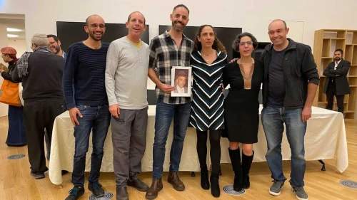 The Nahum family formally deposits the collection with the National Library of Israel in Jerusalem, Jan. 18, 2024. Photo by Rachel Neiman/NLI.