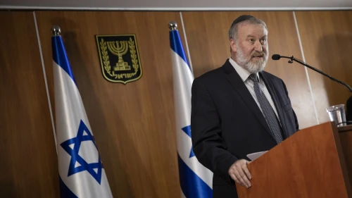 Attorney General Avichai Mandelblit holds a press conference at the Ministry of Justice in Jerusalem, announcing his decision that Israeli Prime Minister Benjamin Netanyahu will stand trial for bribery, fraud and breach of trust in three different corruption cases, dubbed by police Case 1000, Case 2000 and Case 4000, Nov. 21, 2019. Photo by Hadas Parush/Flash90.