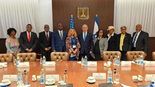 Prime Minister Benjamin Netanyahu with U.S. lawmakers at his office in Jerusalem, Sept. 3, 2023. Credit: Courtesy.