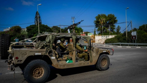 The entrance to Moshav Ya'ara in the Western Galilee after a Hezbollah drone attack, Aug. 19, 2024. Photo by Ayal Margolin/Flash90.