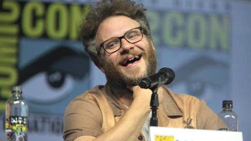 Seth Rogen speaks at the 2018 San Diego Comic Con International on July 20, 2018. Credit: Gage Skidmore via Wikimedia Commons.