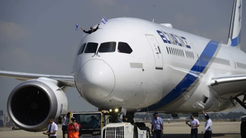 An El Al Boeing 787 Dreamliner arrives at Ben-Gurion International Airport. Photo by Tomer Neuberg/Flash90.