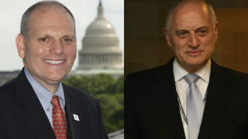 The Conference of Presidents of Major American Jewish Organizations selects William Daroff (left) as new CEO. He will replace Malcolm Hoenlein, who has served with conference since 1986. Photos courtesy of Jewish Federations of Greater Washington/Flash90.