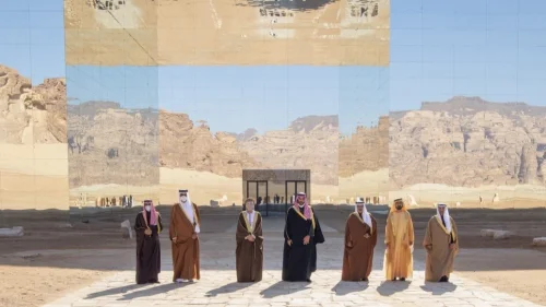 Arab Gulf leaders pose together following the restoration of ties between Qatar and Saudi Arabia. Source: Twitter.