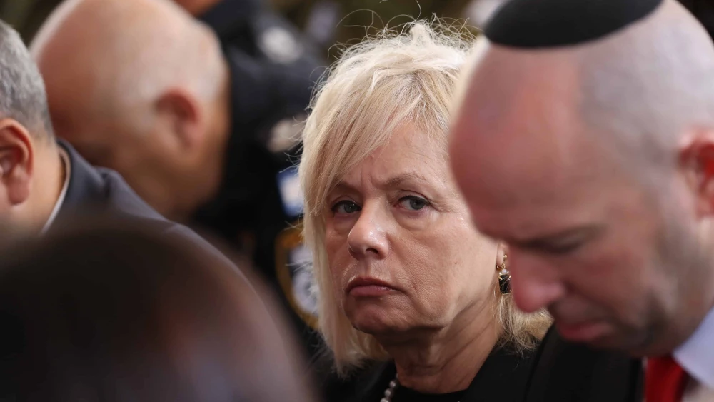 Attorney General Gali Baharav-Miara attends a state ceremony marking the Hebrew calendar anniversary of the Oct. 7, 2023, Hamas-led terrorist invasion, at the Mount Herzl Military Cemetery in Jerusalem on Oct. 16, 2025. Photo by Alex Kolomoisky/POOL.