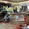 Israeli ZAKA first responders at the site on Nov. 18, 2014, where two Palestinian terrorists entered the Kehilat Yaakov synagogue in the Jewish neighborhood of Har Nof, Jerusalem, with pistols and axes, and began attacking worshippers. Five rabbis and a Druze police officer were murdered. Credit: ZAKA. Spokesperson.