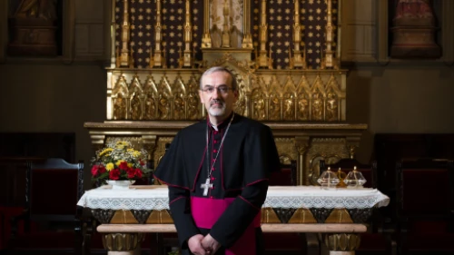 Portrait of Pierbattista Pizzaballa, Apostolic Administrator Latin Patriarchate of Jerusalem on Feb. 21, 2016. Photo by Sebi Berens/Flash90.