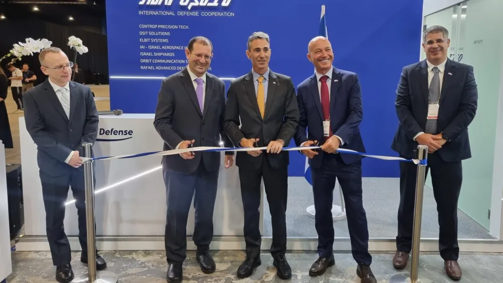 The inauguration of the Israel national pavilion at the IMDEX Asia Naval and Maritime Defense Exhibition in Singapore, May 3, 2023. Credit: Israel Ministry of Defense Spokesperson’s Office.
