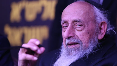 Rabbi Shimon Baadani attends a campaign event of the Shas party in Tiberias, Feb. 27, 2020. Photo by David Cohen/Flash90.