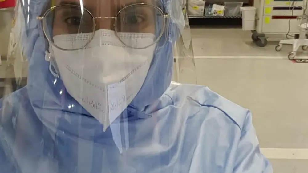 Yasmin Halevy in her full PPE. Credit: Courtesy.