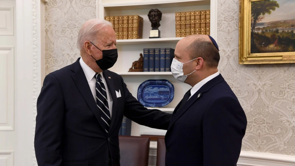 U.S. President Joe Biden with Israeli Prime Minister Naftali Bennett in the Oval Office at the White House on Aug. 27, 2021. Source: Israel Embassy/Twitter.