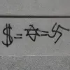 Anti-Semitic graffiti. Credit: Yonderboy/Wikimedia Commons.