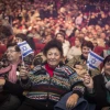 Russian immigrants attend an event marking the 25th anniversary of the great Russian aliyah to Israel from the former Soviet Union at the Jerusalem Convention Center on Dec. 24, 2015. Photo by Hadas Parush/Flash90.