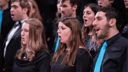 Participants singing together in a program un by the Zamir Choral Foundation. Credit: Courtesy.