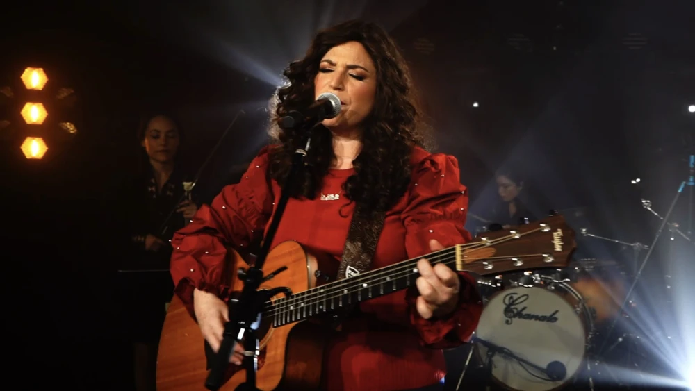 Chanale Fellig-Harrel recording a music video during the regular months of the year. Credit: Courtesy.