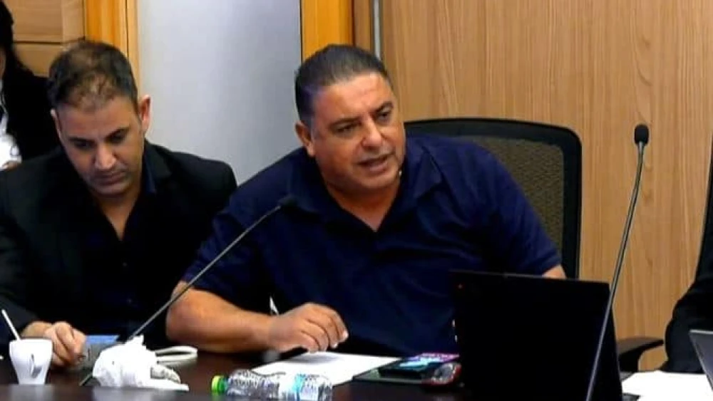 Herzl Hajaj addresses the Knesset House Committee debate over a bill to evict families of terrorists, Oct. 29, 2024. Credit: Knesset Channel.