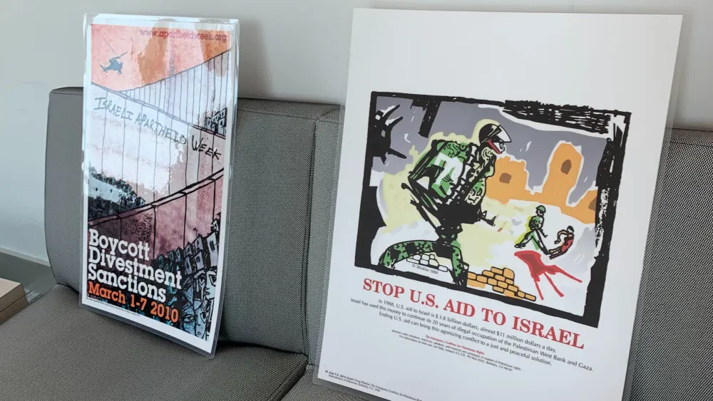 Artwork from the “Boycott & Safe Protesting 101” event, hosted by the Butler University Student Government Association’s Diversity, Equity and Inclusion Board, in partnership with the school’s Students for Justice in Palestine. Credit: Courtesy.