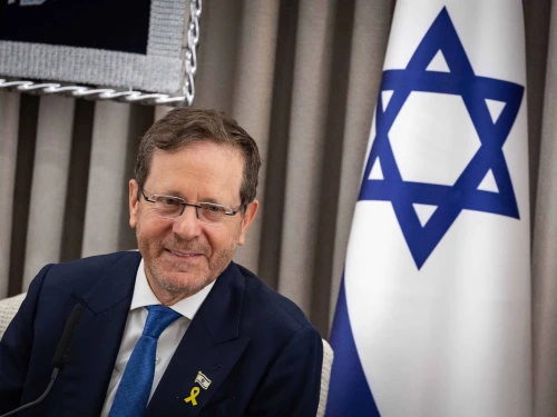 President Isaac Herzog at his official residence in Jerusalem on May 11, 2025. Photo by Oren Ben Hakoon/Flash90.