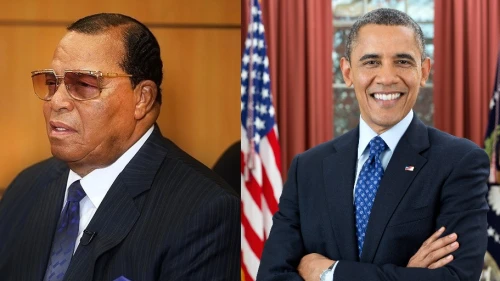 Louis Farrakhan (left), leader of the Nation of Islam, and President Barack Obama (right). Credit: Wikimedia Commons.