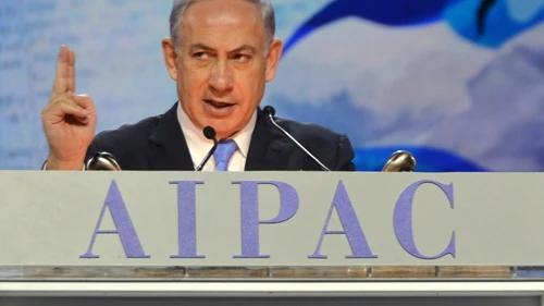 Israeli Prime Minister Benjamin Netanyahu addresses the 2015 American Israel Public Affairs Committee (AIPAC) conference on March 2, 2017. Credit: Maxine Dovere.