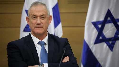 Blue and White Party head Benny Gantz attends a faction meeting at the Knesset in Jerusalem, on Oct. 28, 2019. Photo by Hadas Parush/Flash90.